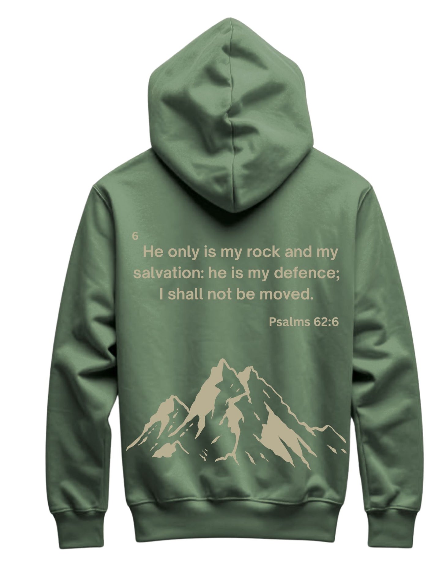 Psalms 62:6 Unisex Christian Hoodie – “He Is My Rock and My Salvation” | Faith Apparel by Eat The Word