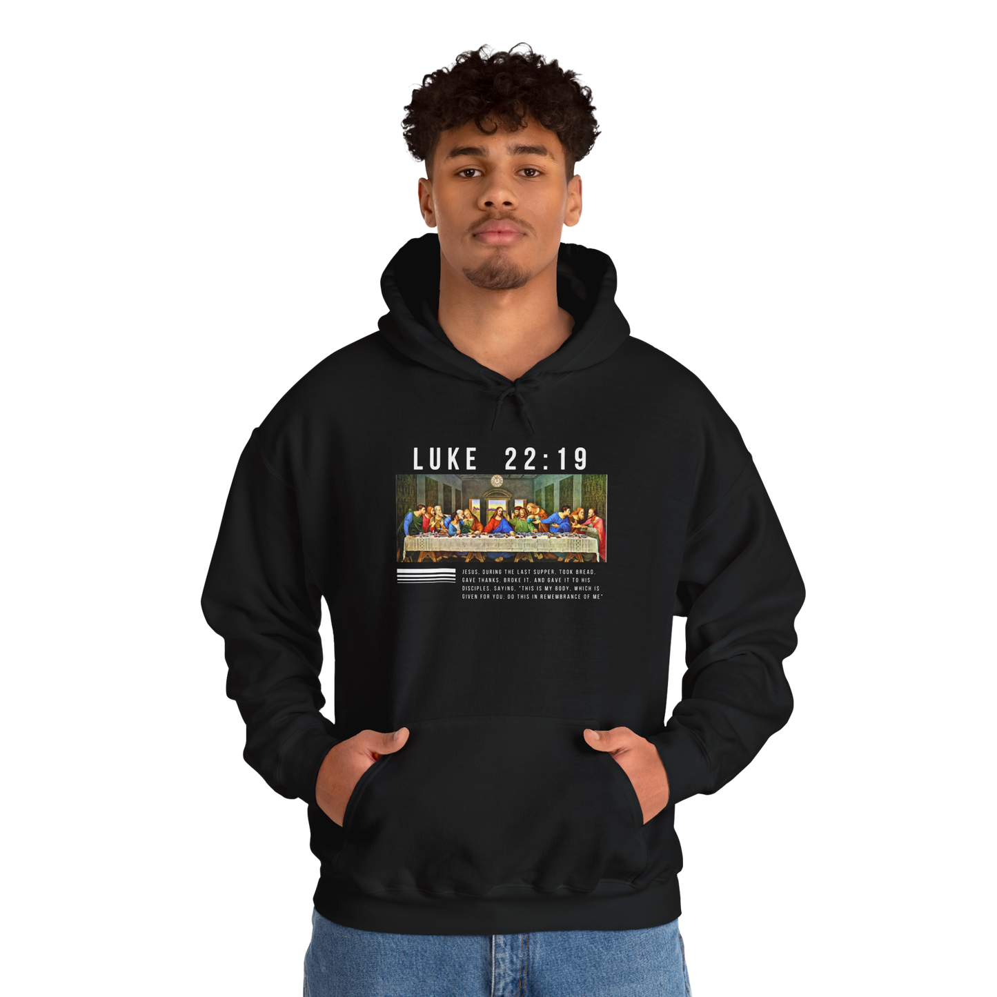"The Last Supper Hoodie - Luke 22:19 | Faith-Inspired Streetwear"