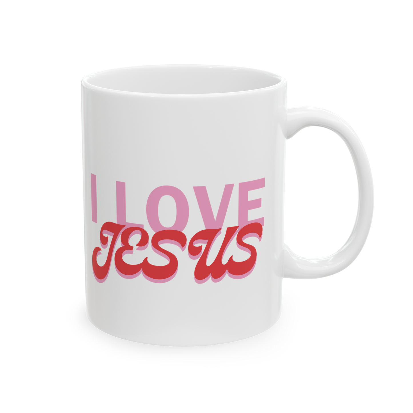 I Love Jesus Ceramic Mug – 11oz Christian Coffee Cup | Faith-Based Gift for Believers