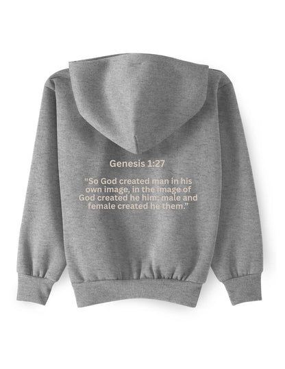 Created by the Creator Kids Hoodie – Colorful Christian Design | Genesis 1:27 | Eat The Word Apparel