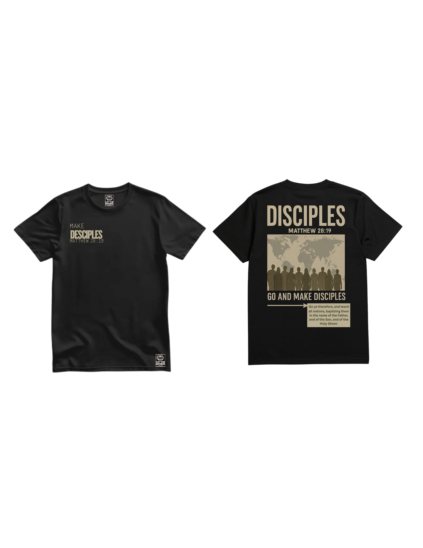 Go and Make Disciples” Christian T-Shirt Black – Matthew 28:19 Faith Apparel