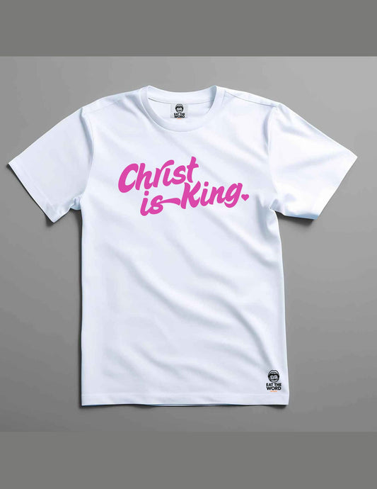 Cool “Christ Is King” Unisex Tee – Bold Faith pink