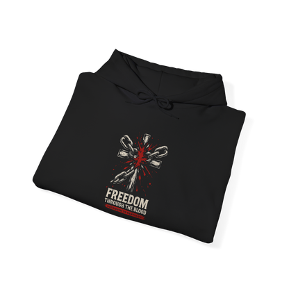 Freedom Through the Blood Hoodie – Christian Passover to Pentecost Apparel | Broken Chains Bold Faith Hoodie