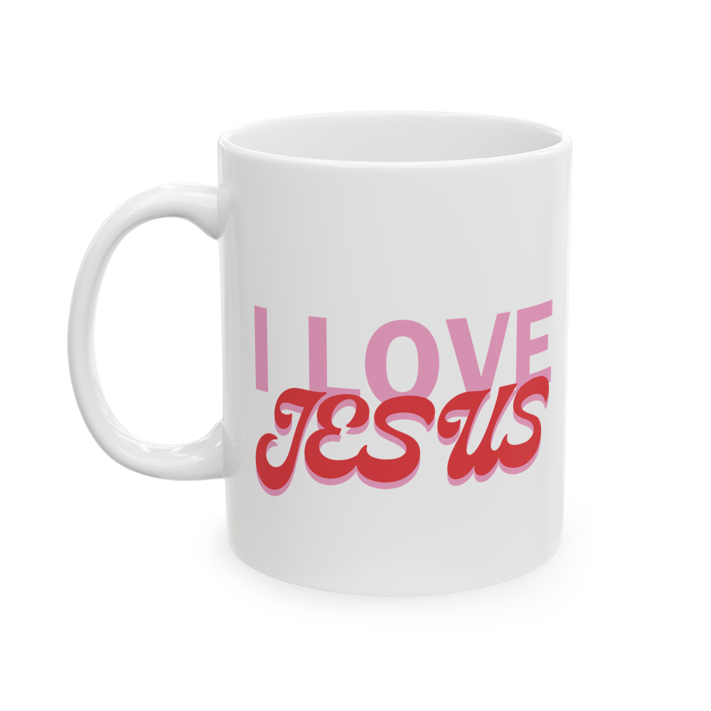 I Love Jesus Ceramic Mug – 11oz Christian Coffee Cup | Faith-Based Gift for Believers