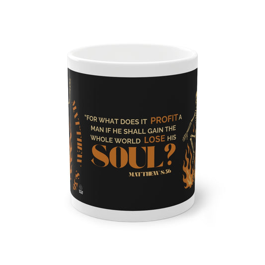 Matthew 8:36 Coffee Mug – 11oz Christian Ceramic Cup | Faith-Based Gift for Believers